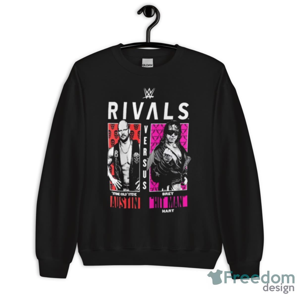 Stone Cold Steve Austin Vs Bret Hit Man Hart Wwe Rivals Shirt - Unisex Crewneck Sweatshirt