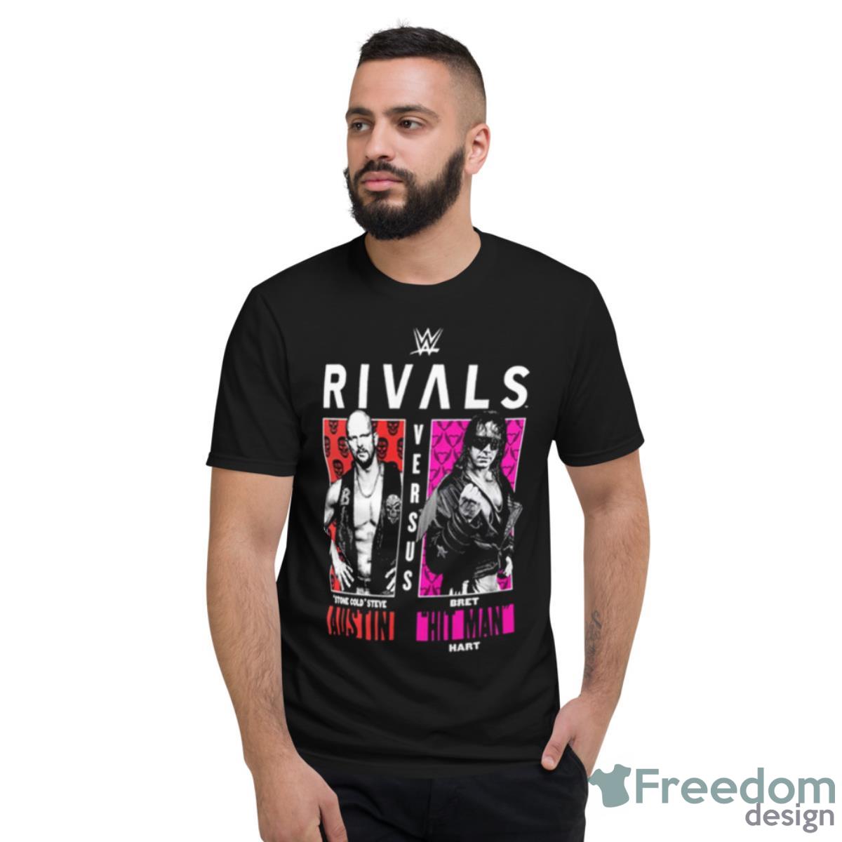 Stone Cold Steve Austin Vs Bret Hit Man Hart Wwe Rivals Shirt - Short Sleeve T-Shirt