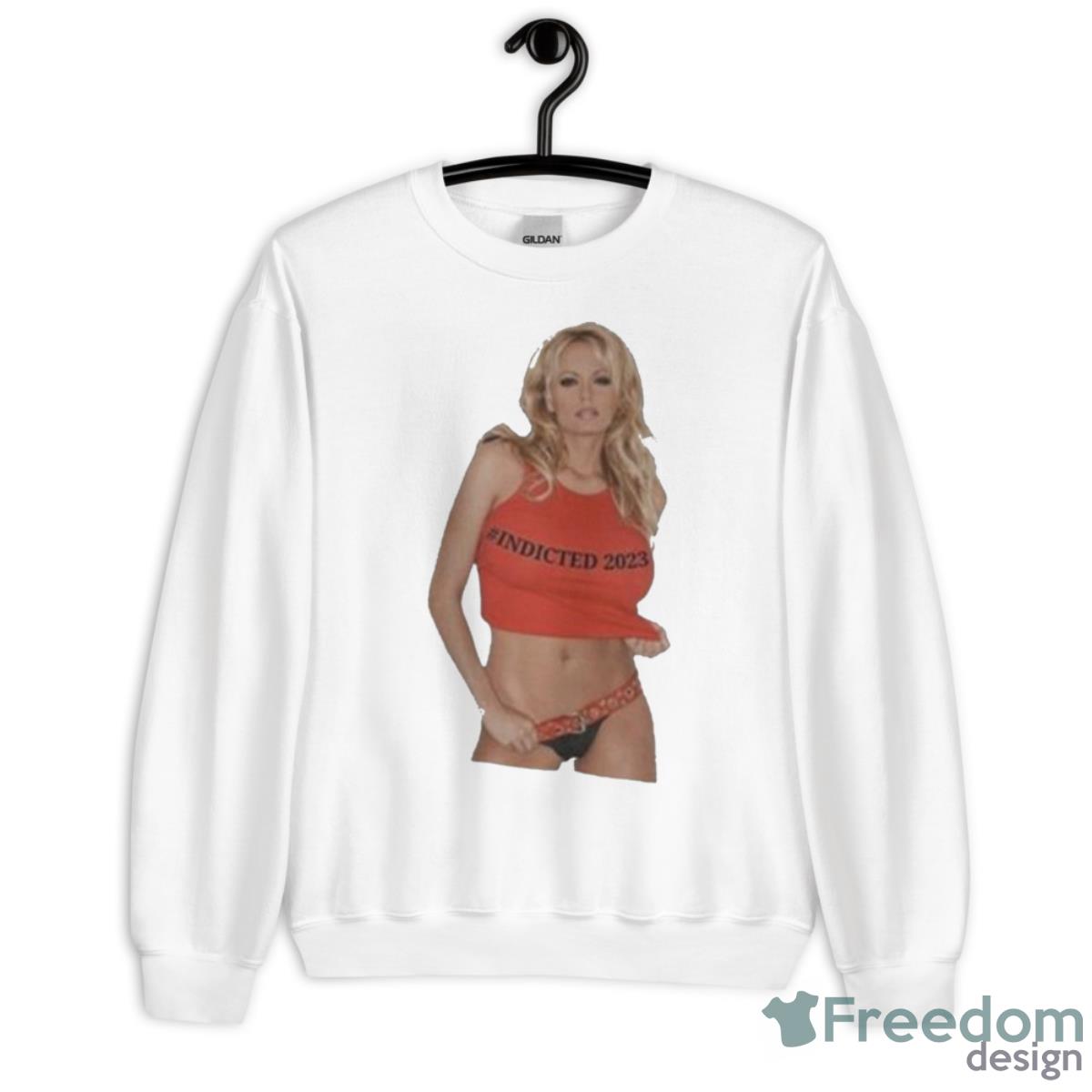 Stormy Daniels Indicted 2023 Shirt - Unisex Heavy Blend Crewneck Sweatshirt