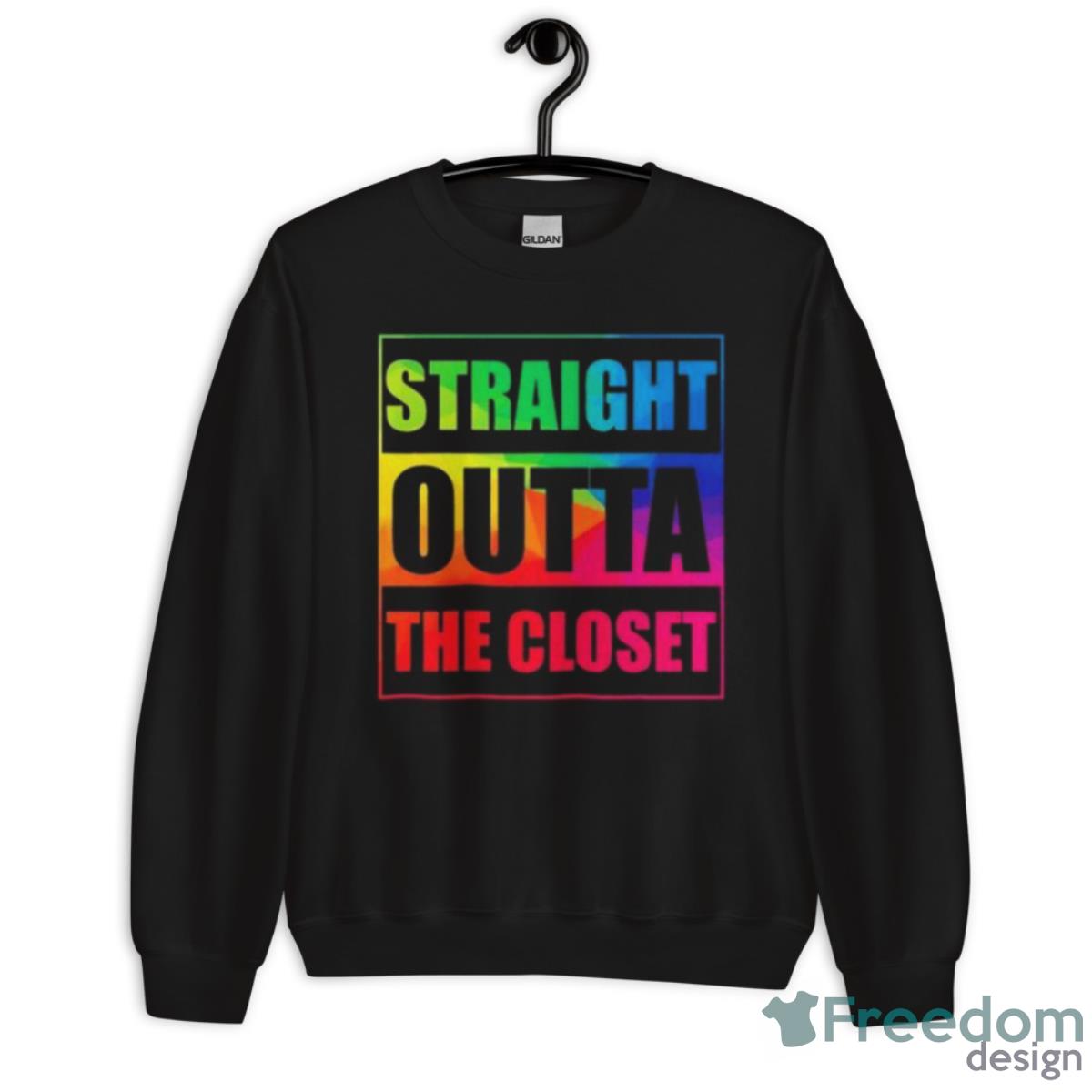 Straight Outta The Closet LGBT 2023 Shirt - Unisex Crewneck Sweatshirt