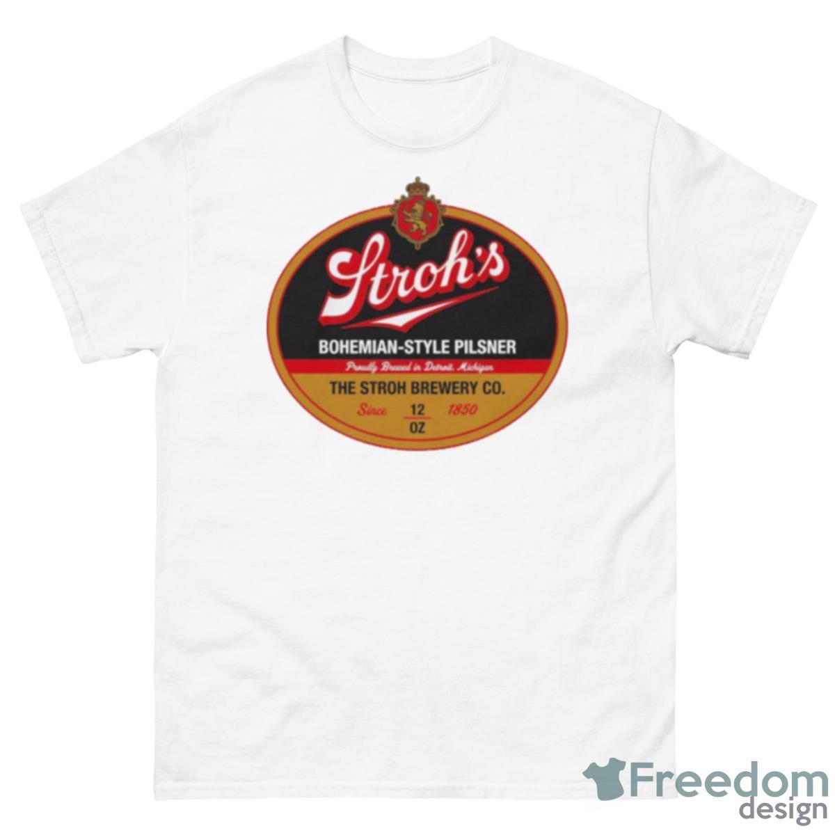 Stroh’s Bohemian Style Pilsner Logo Shirt - 500 Men’s Classic Tee Gildan