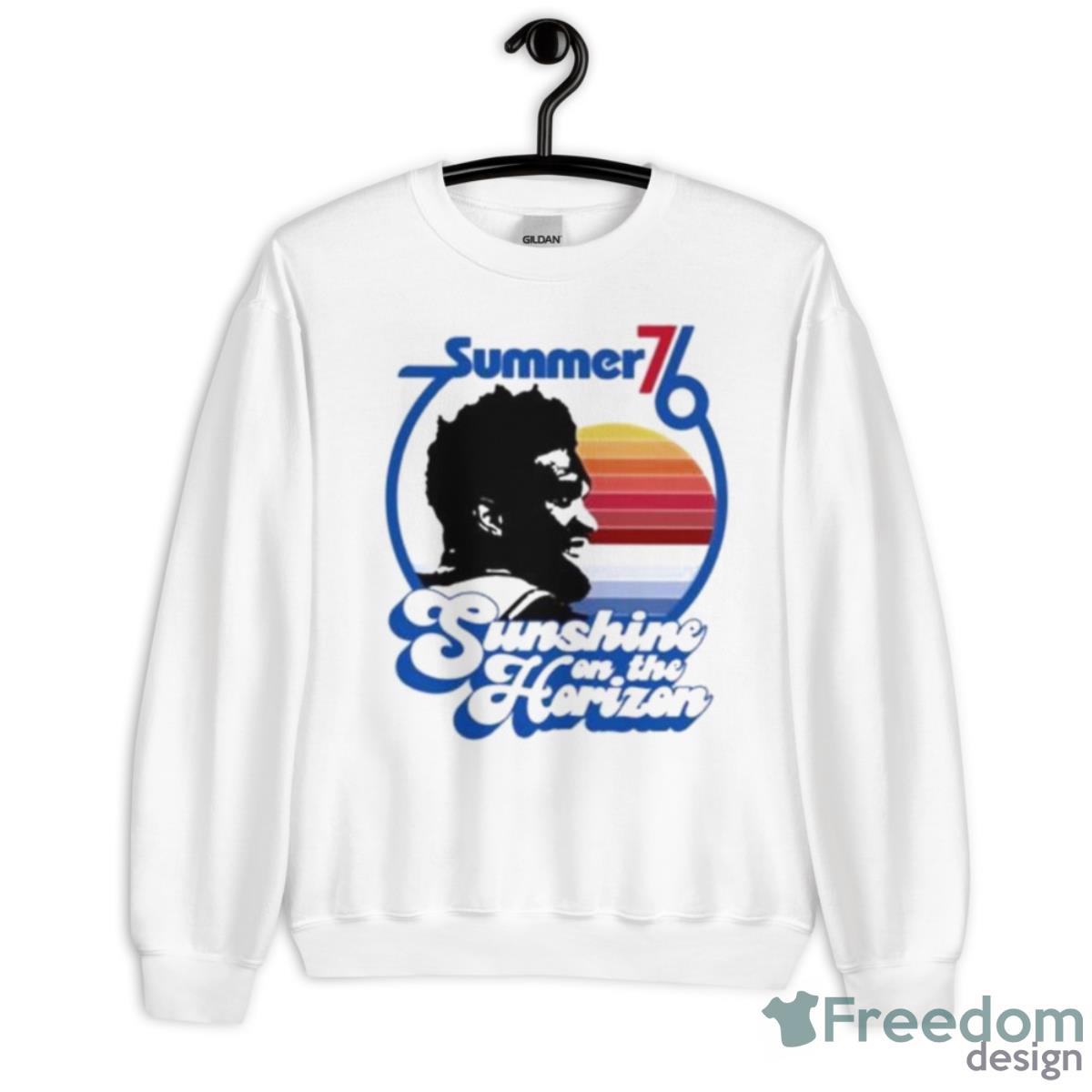 Summer 76 Sunshine On The Horizon Philadelphia 76ers Shirt - Unisex Heavy Blend Crewneck Sweatshirt