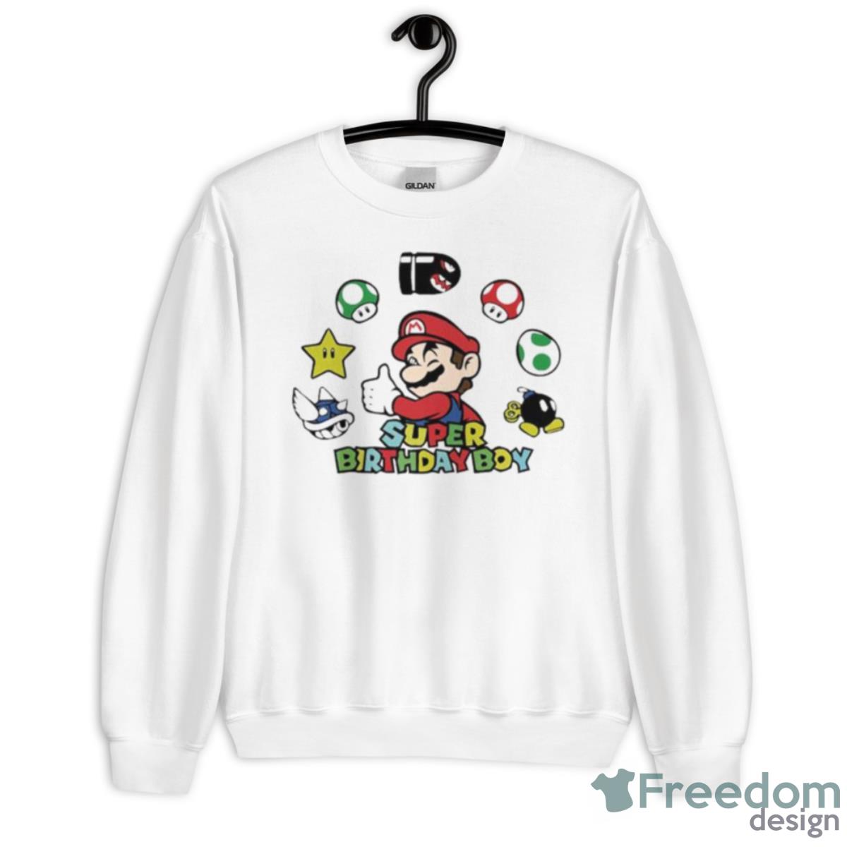 Super Mario Birthday Boy 2023 Shirt - Unisex Heavy Blend Crewneck Sweatshirt