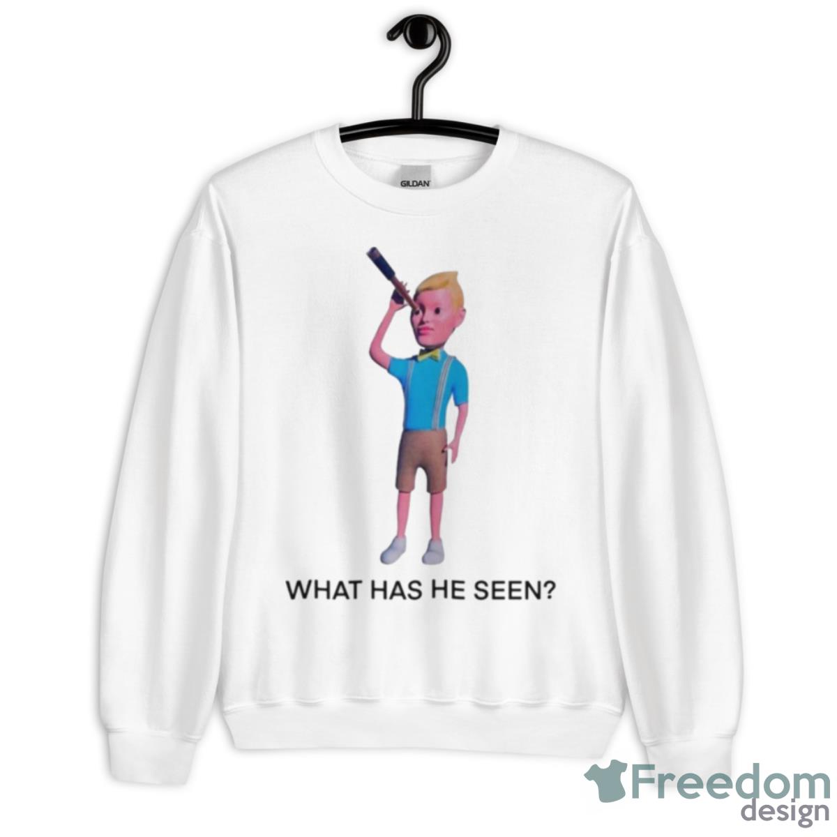 Telescope Kid What Has He Seen Shirt - Unisex Heavy Blend Crewneck Sweatshirt