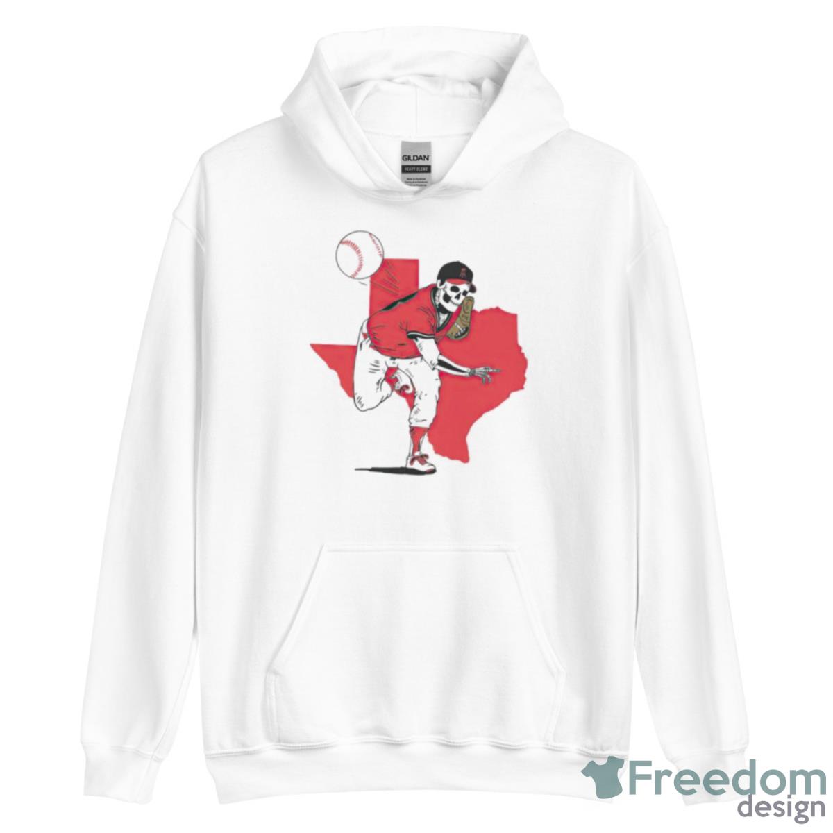 Texas Tech Baseball Skeleton Player Shirt - Unisex Heavy Blend Hooded Sweatshirt