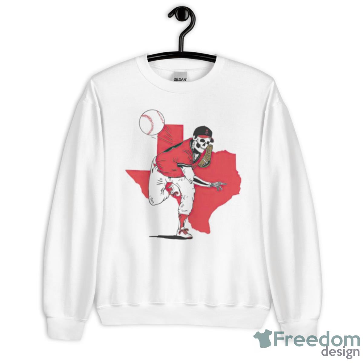 Texas Tech Baseball Skeleton Player Shirt - Unisex Heavy Blend Crewneck Sweatshirt