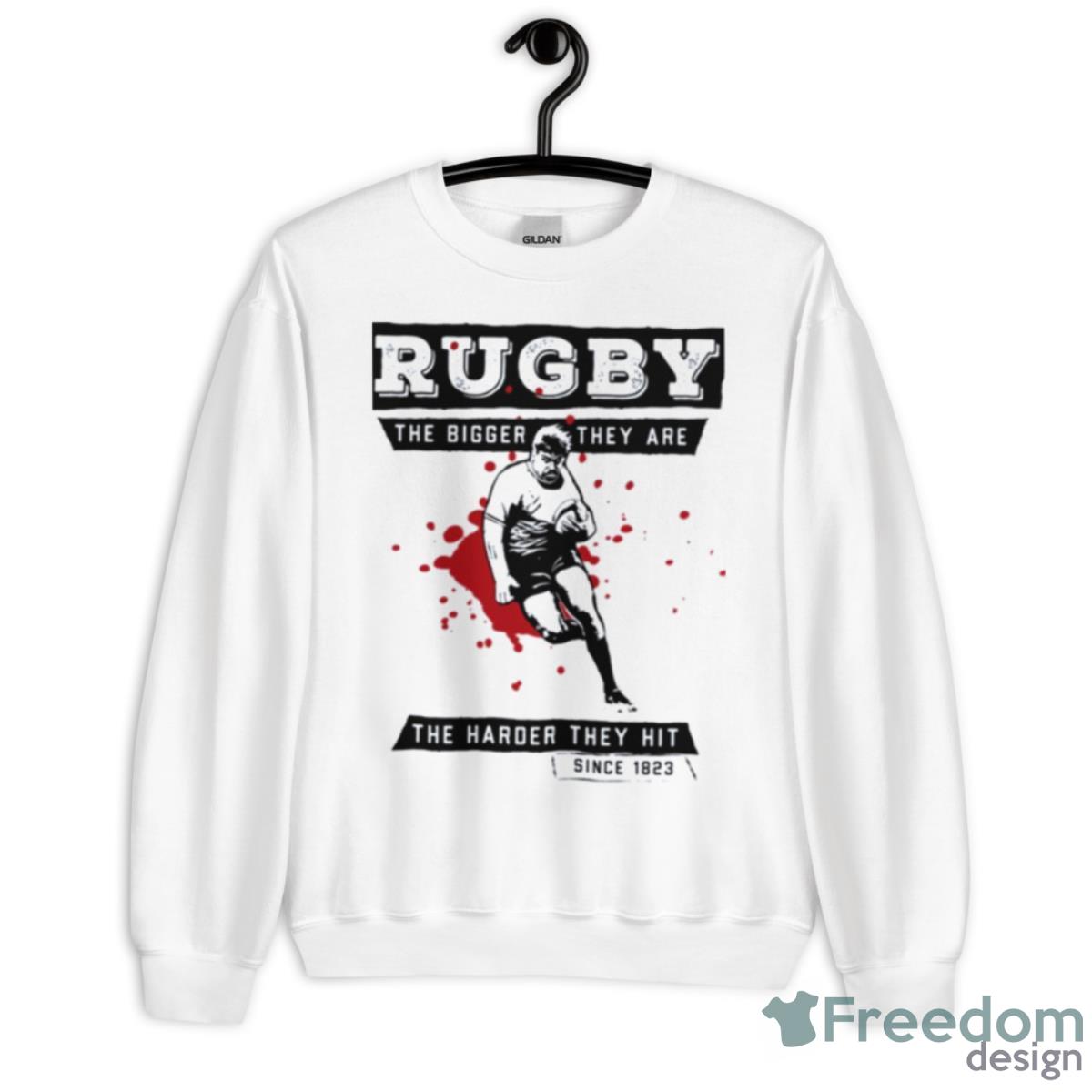 The Bigger They Are The Harder They Hit Rugby Shirt - Unisex Heavy Blend Crewneck Sweatshirt