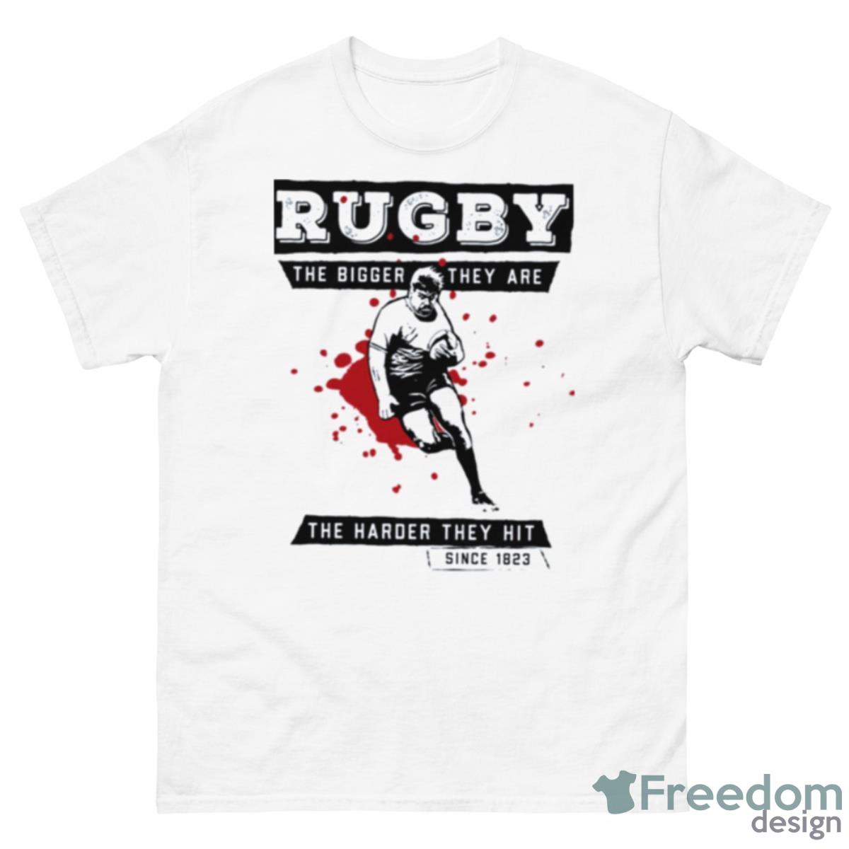 The Bigger They Are The Harder They Hit Rugby Shirt - 500 Men’s Classic Tee Gildan