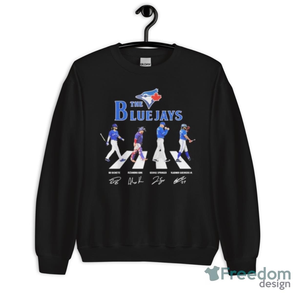 The Bluejays Bo Bichette Alejandro Kirk George Springer Vladimir Guerrero Jr Signarure Shirt - Unisex Crewneck Sweatshirt