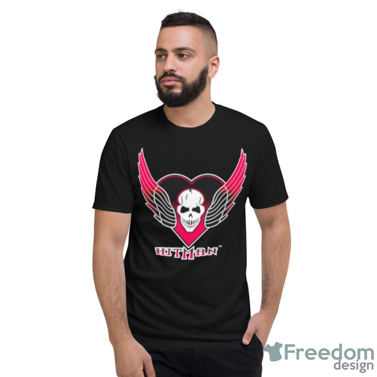 The Hitman Bret Hart Skull Wings Logo Shirt - Short Sleeve T-Shirt