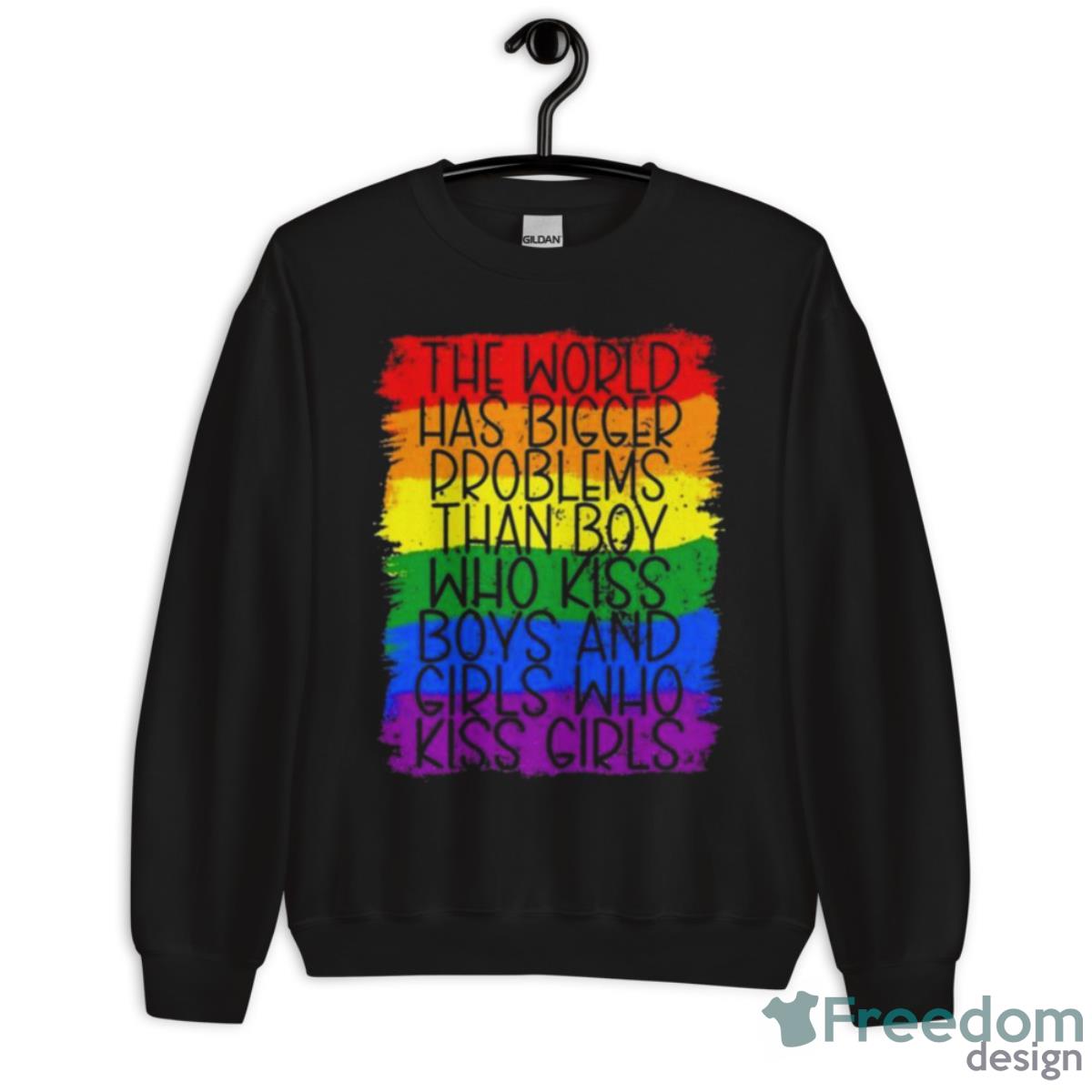 The World Has Bigger Problems LGBT Bi Pride Month 2023 Shirt - Unisex Crewneck Sweatshirt