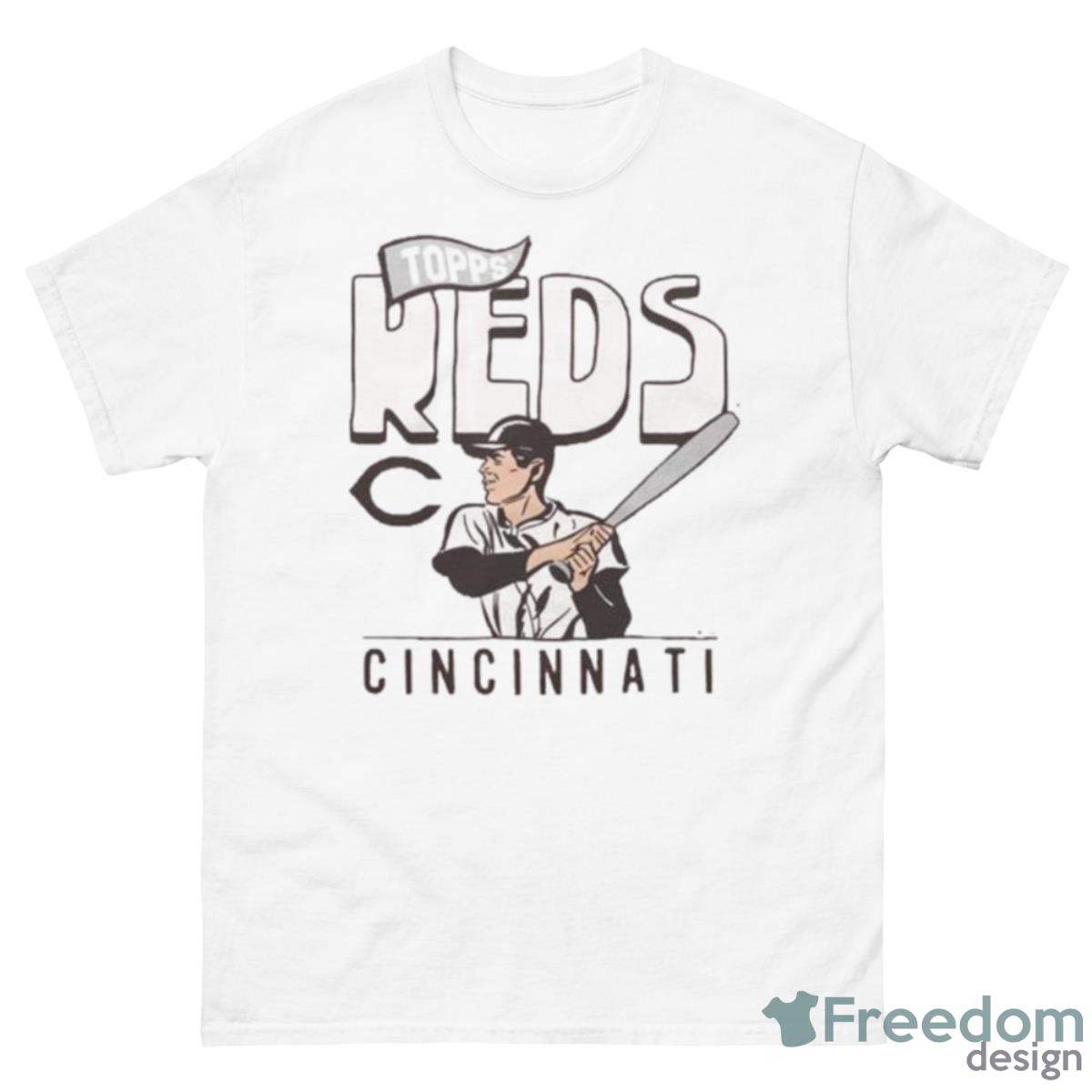 Topps Cincinnati Reds Baseball Shirt - 500 Men’s Classic Tee Gildan