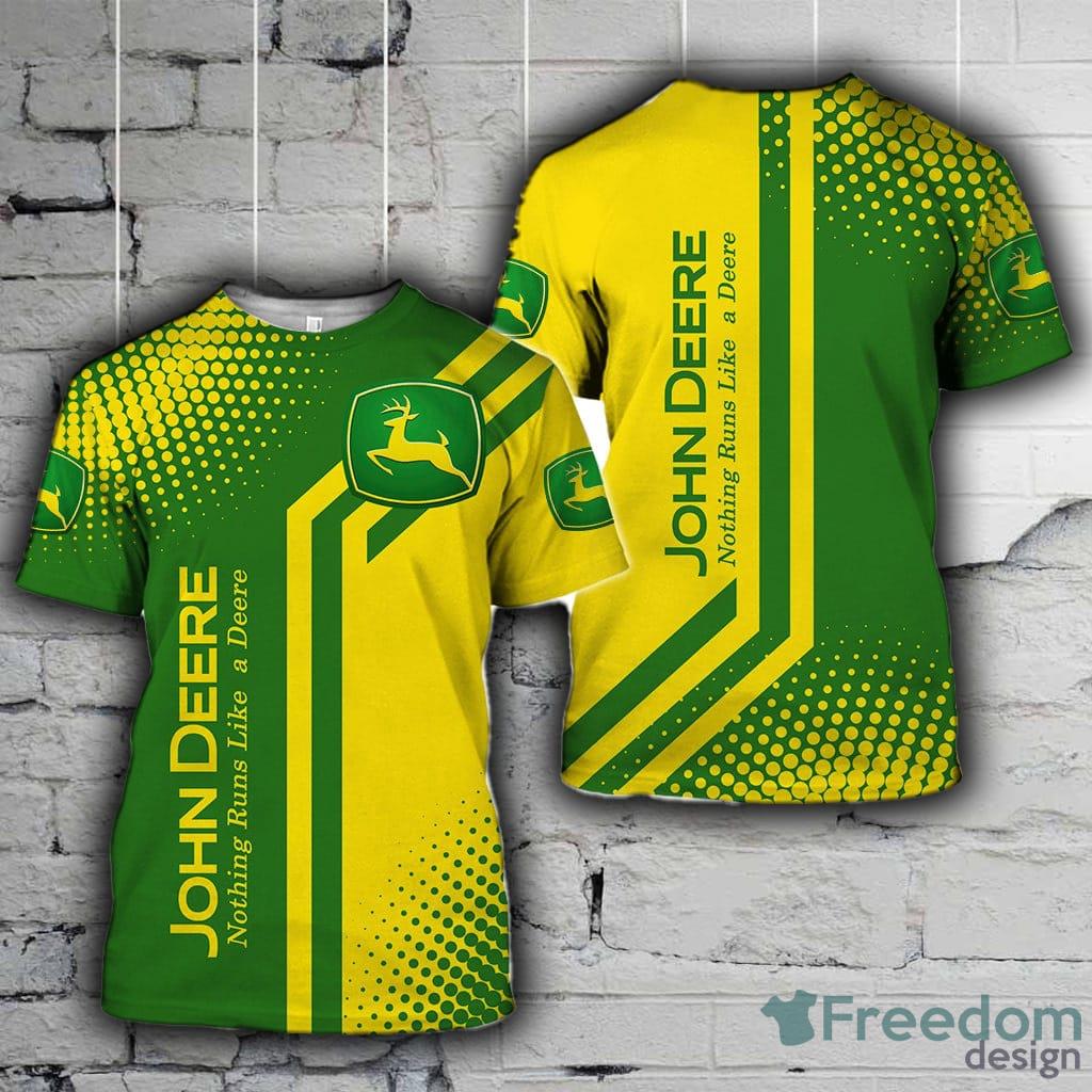 Tractor 3D All Over Printed green yellow  T-Shirt - Tractor 3D All Over Printed T-Shirt tnF
