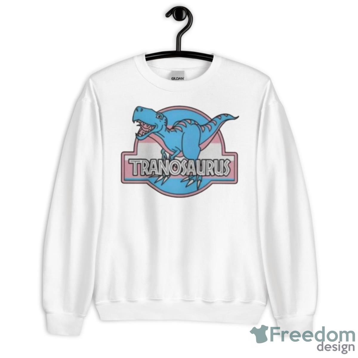 Tranosaurus Not A Trans Dinosaur Shirt - Unisex Heavy Blend Crewneck Sweatshirt