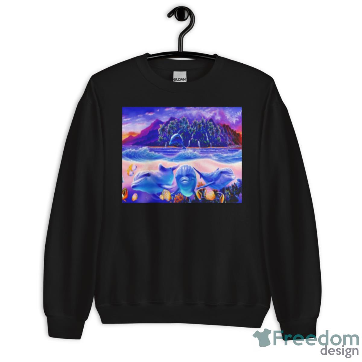 Tropic Dolphins Shirt - Unisex Crewneck Sweatshirt