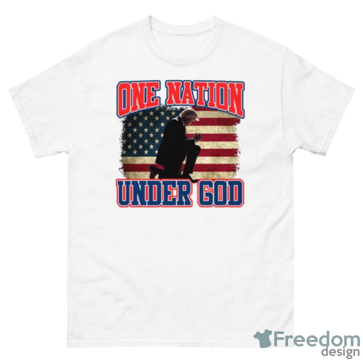 Trump One Nation Under God US Flag Shirt - 500 Men’s Classic Tee Gildan