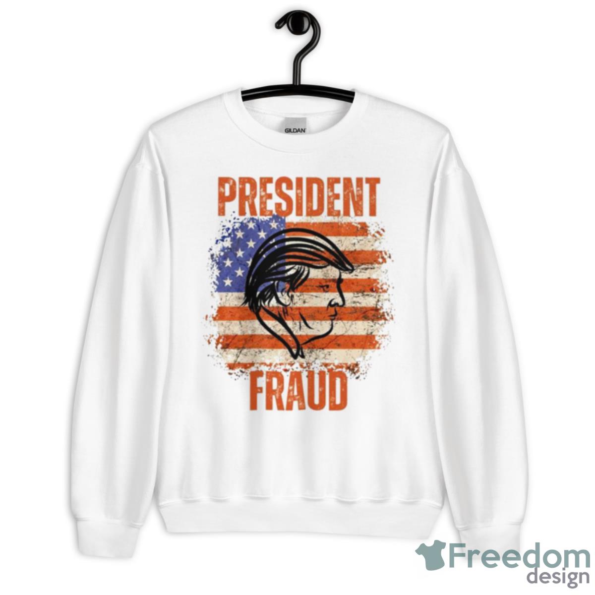 Trump president fraud American flag shirt - Unisex Heavy Blend Crewneck Sweatshirt