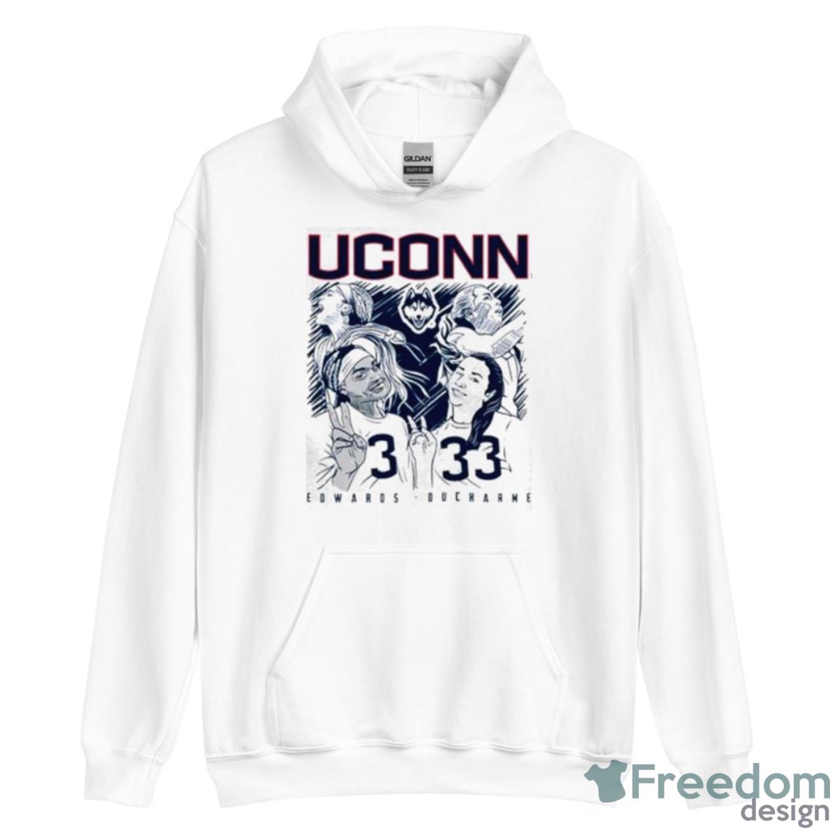 uConn Aaliyah Edwards and Caroline ducharme pregame peace shirt - Unisex Heavy Blend Hooded Sweatshirt