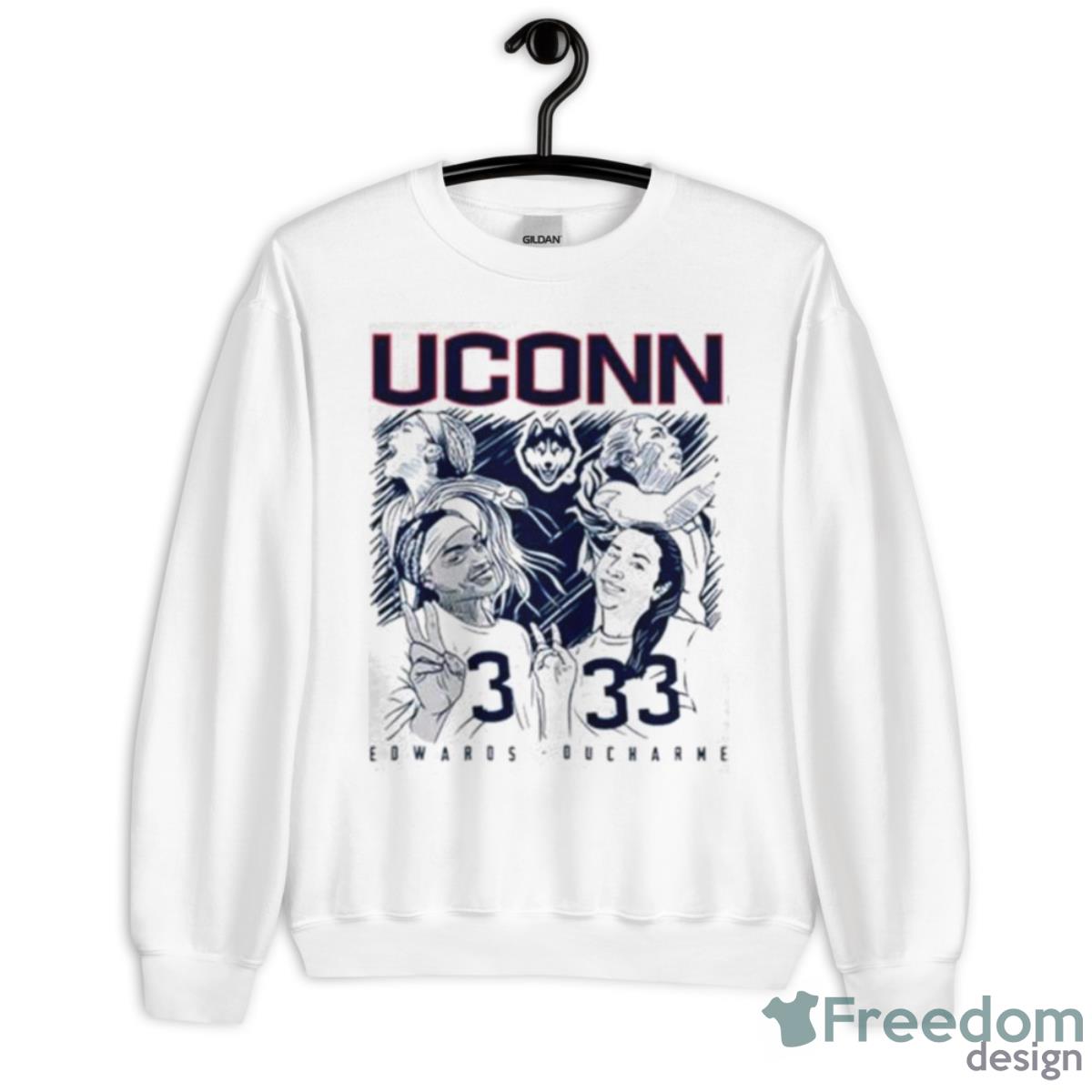 uConn Aaliyah Edwards and Caroline ducharme pregame peace shirt - Unisex Heavy Blend Crewneck Sweatshirt