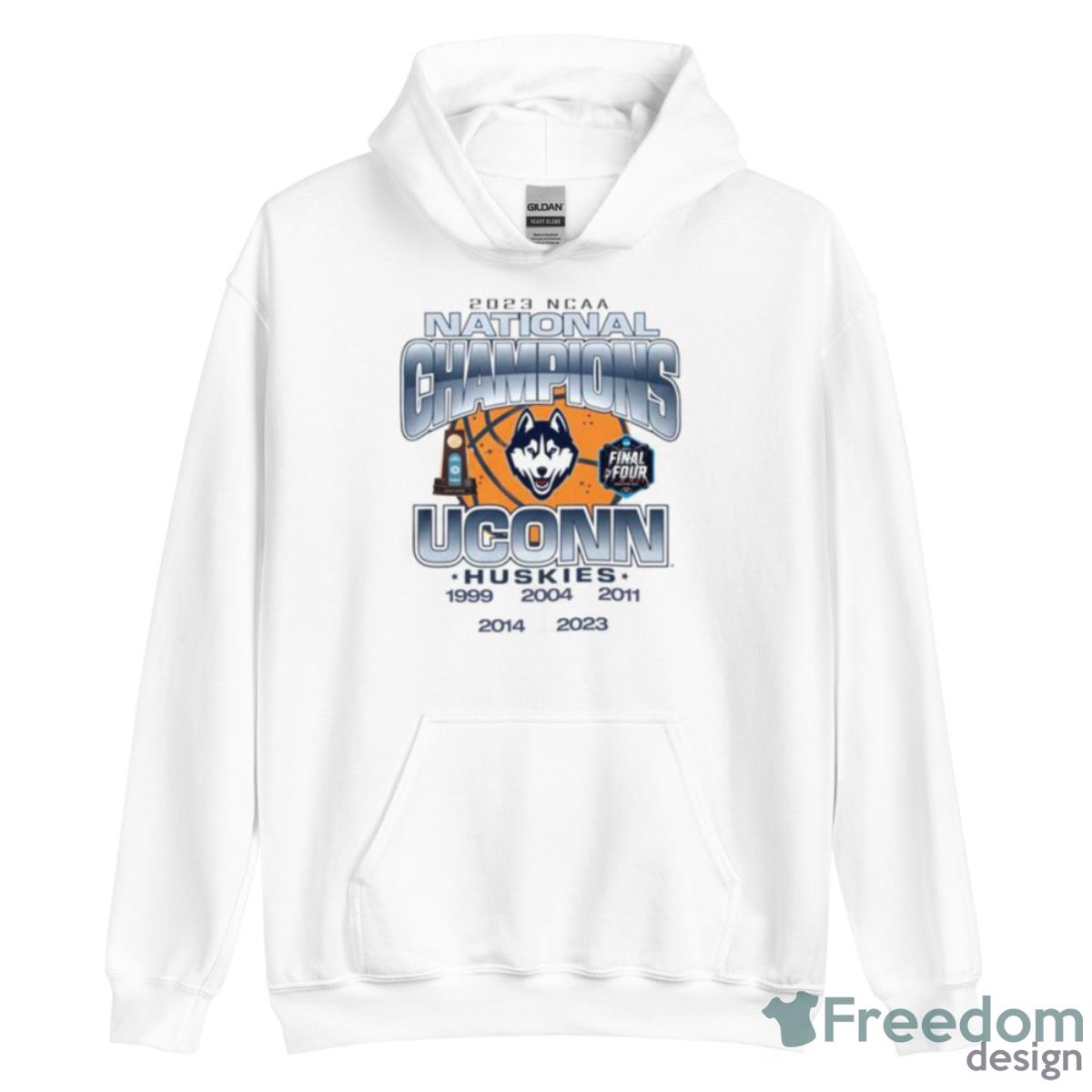 Uconn Huskies 2023 Ncaa Basketball 5x National Champions Shirt - Unisex Heavy Blend Hooded Sweatshirt