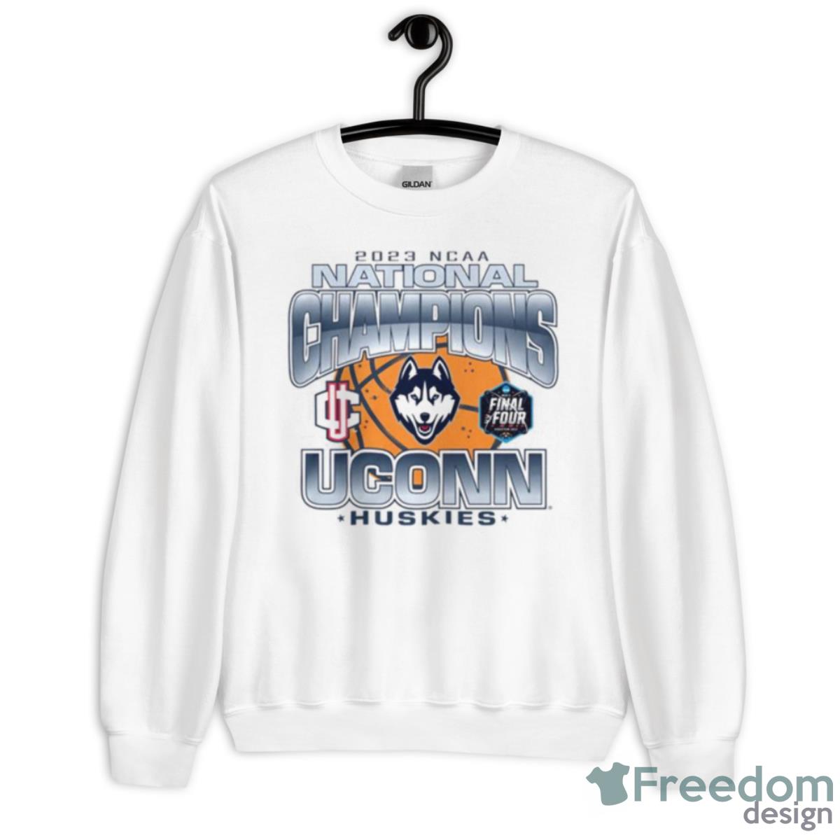 UConn Huskies 2023 NCAA Men’s Basketball National Champions Vintage Shirt - Unisex Heavy Blend Crewneck Sweatshirt