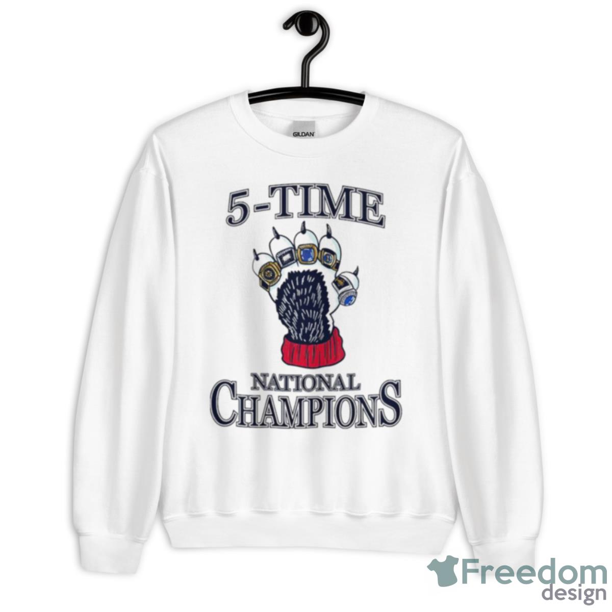 UConn Huskies 5 Time National Champiuons Shirt - Unisex Heavy Blend Crewneck Sweatshirt