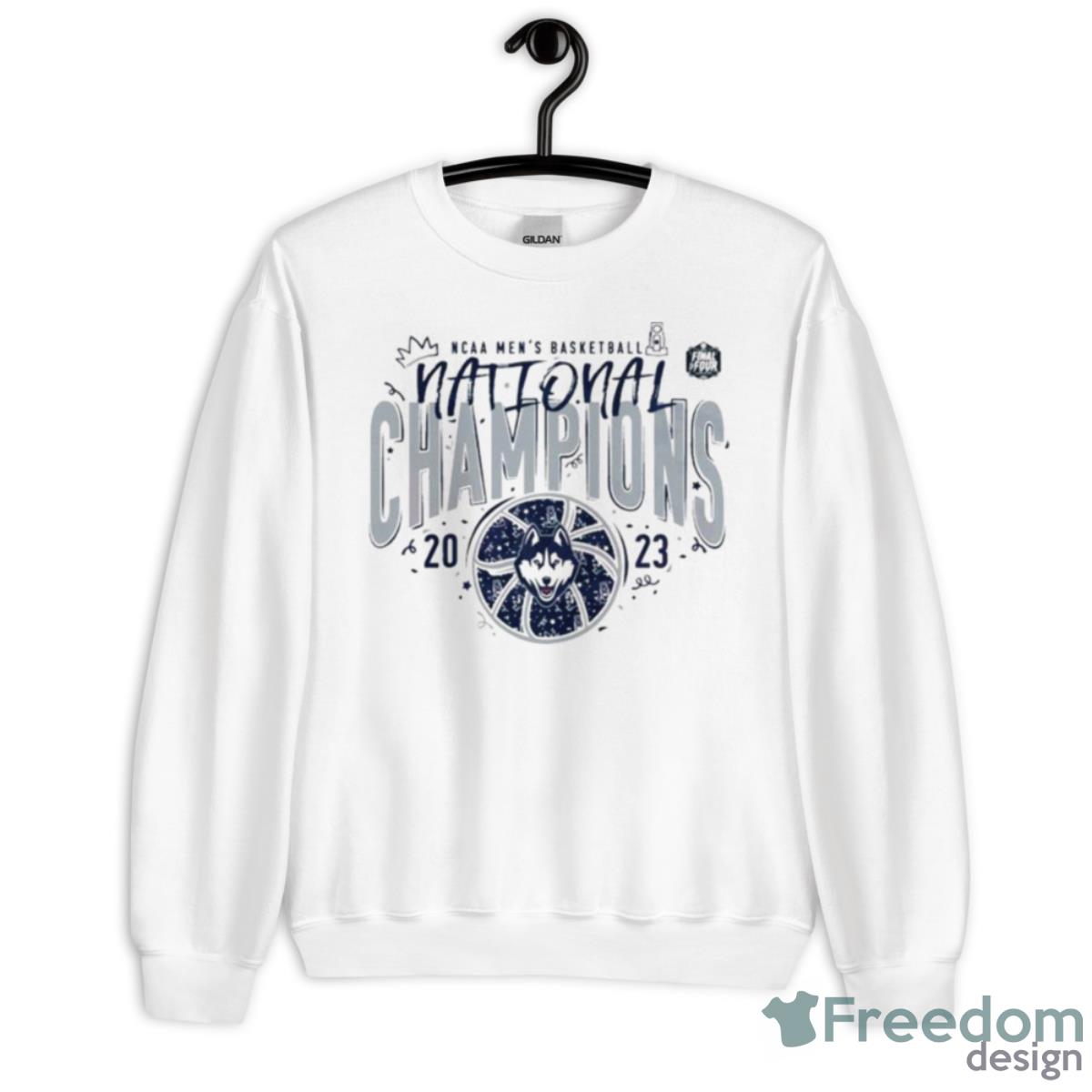 UConn Huskies Basketball 2023 National Ncaa Champions Shirt - Unisex Heavy Blend Crewneck Sweatshirt