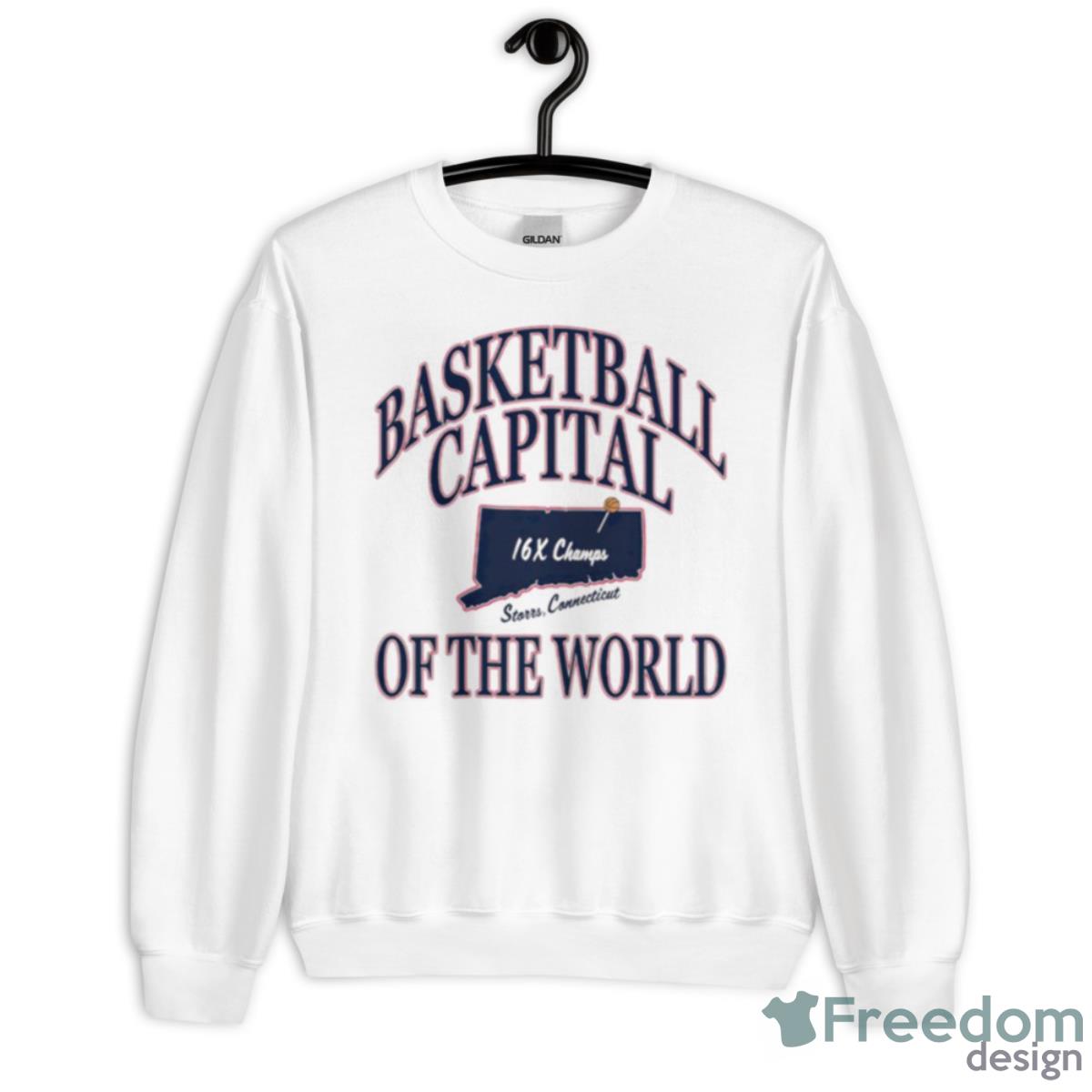 UConn Huskies basketball capital of the world 16x Champs shirt - Unisex Heavy Blend Crewneck Sweatshirt