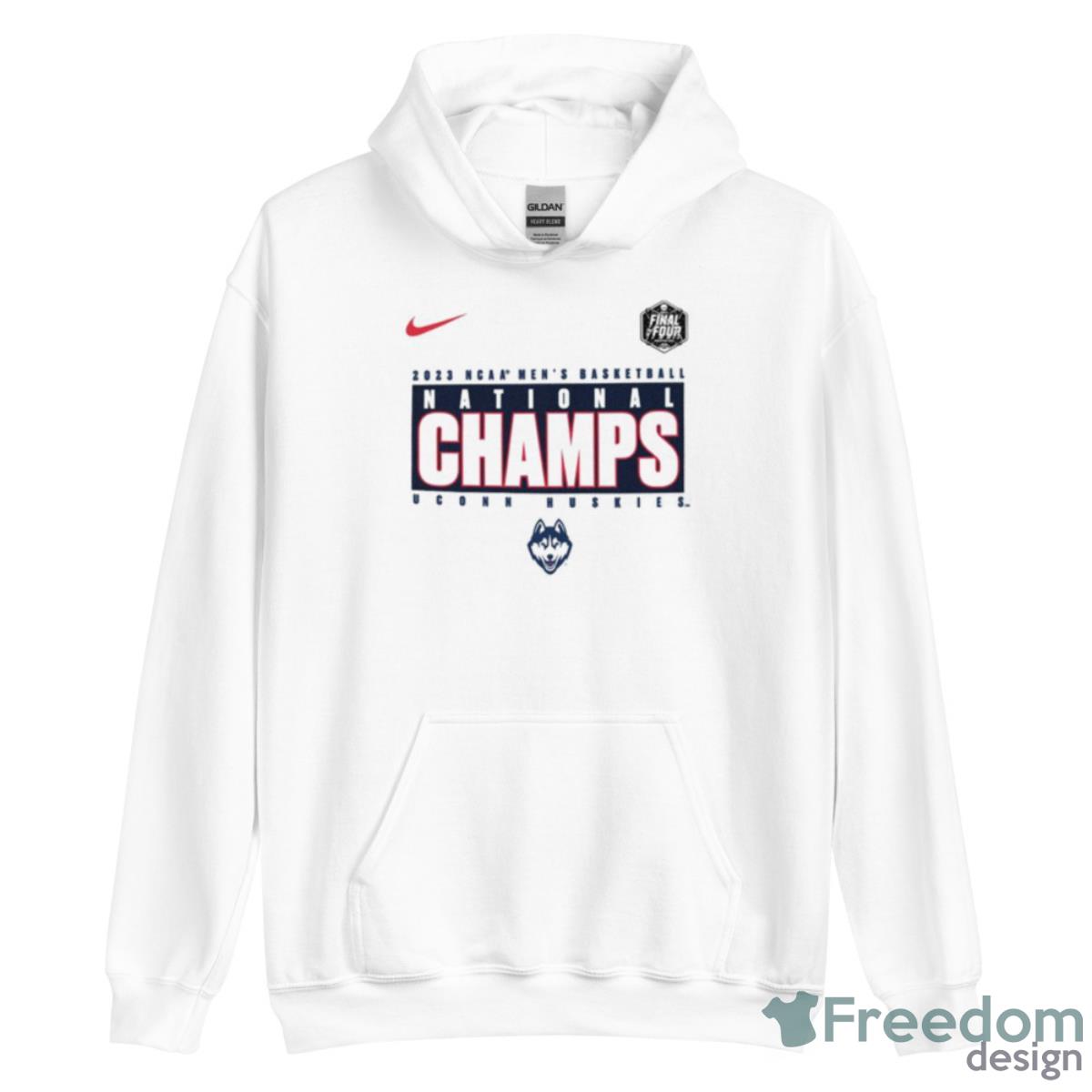 UConn Huskies Nike 2023 NCAA Men’s Basketball National Champions Pebble Shirt - Unisex Heavy Blend Hooded Sweatshirt