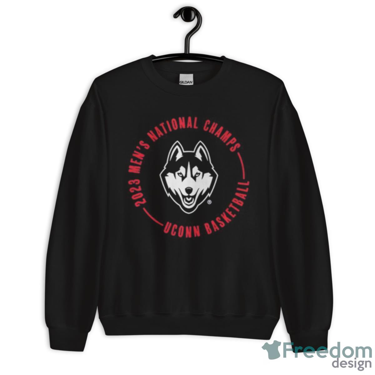 Uconn Men’s 2023 National Championship Circle Text Shirt - Unisex Crewneck Sweatshirt