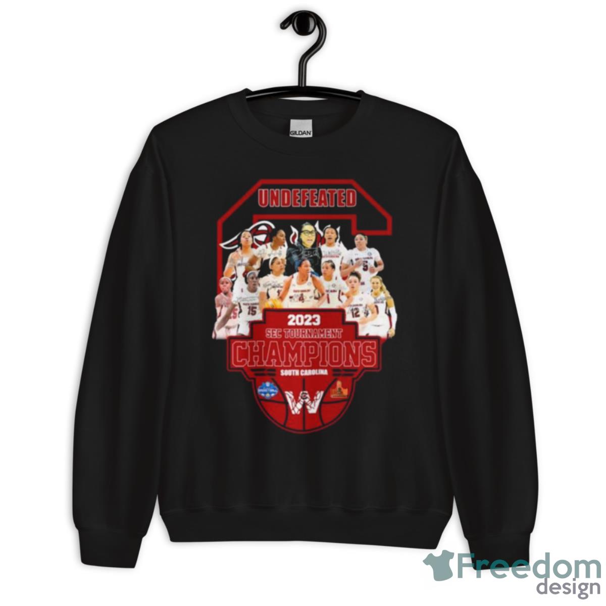 Undefeated South Carolina WoNFL Basketball 2023 SEC Tournament Champions Shirt - Unisex Crewneck Sweatshirt