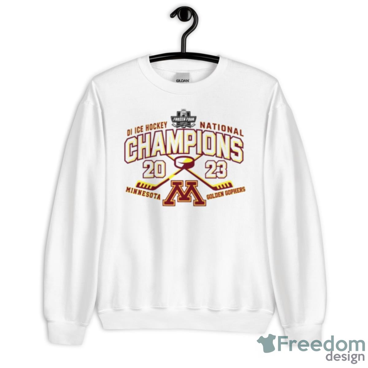 University Of Minnesota 2023 DI Men’s Ice Hockey National Champions Shirt - Unisex Heavy Blend Crewneck Sweatshirt