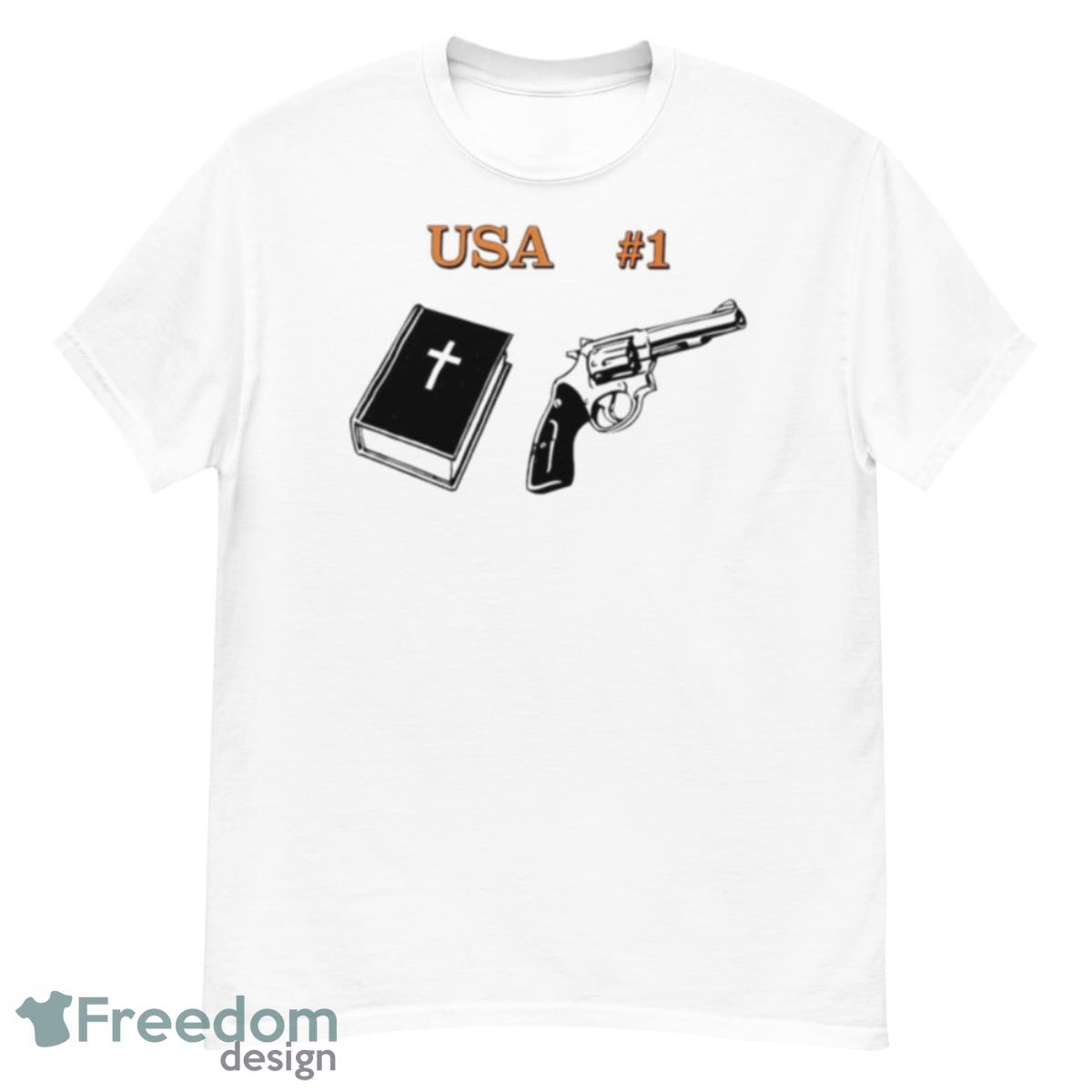 USA 1 Bible Book Gun Shirt - G500 Men’s Classic T-Shirt