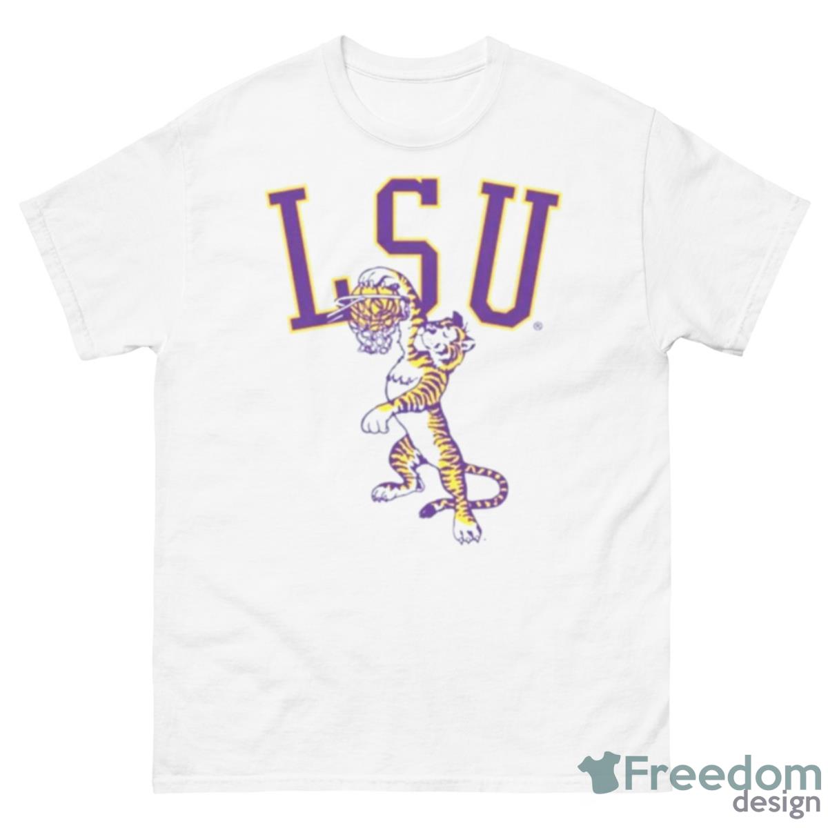 Vintage LSU Dunking Tiger Basketball Shirt - 500 Men’s Classic Tee Gildan