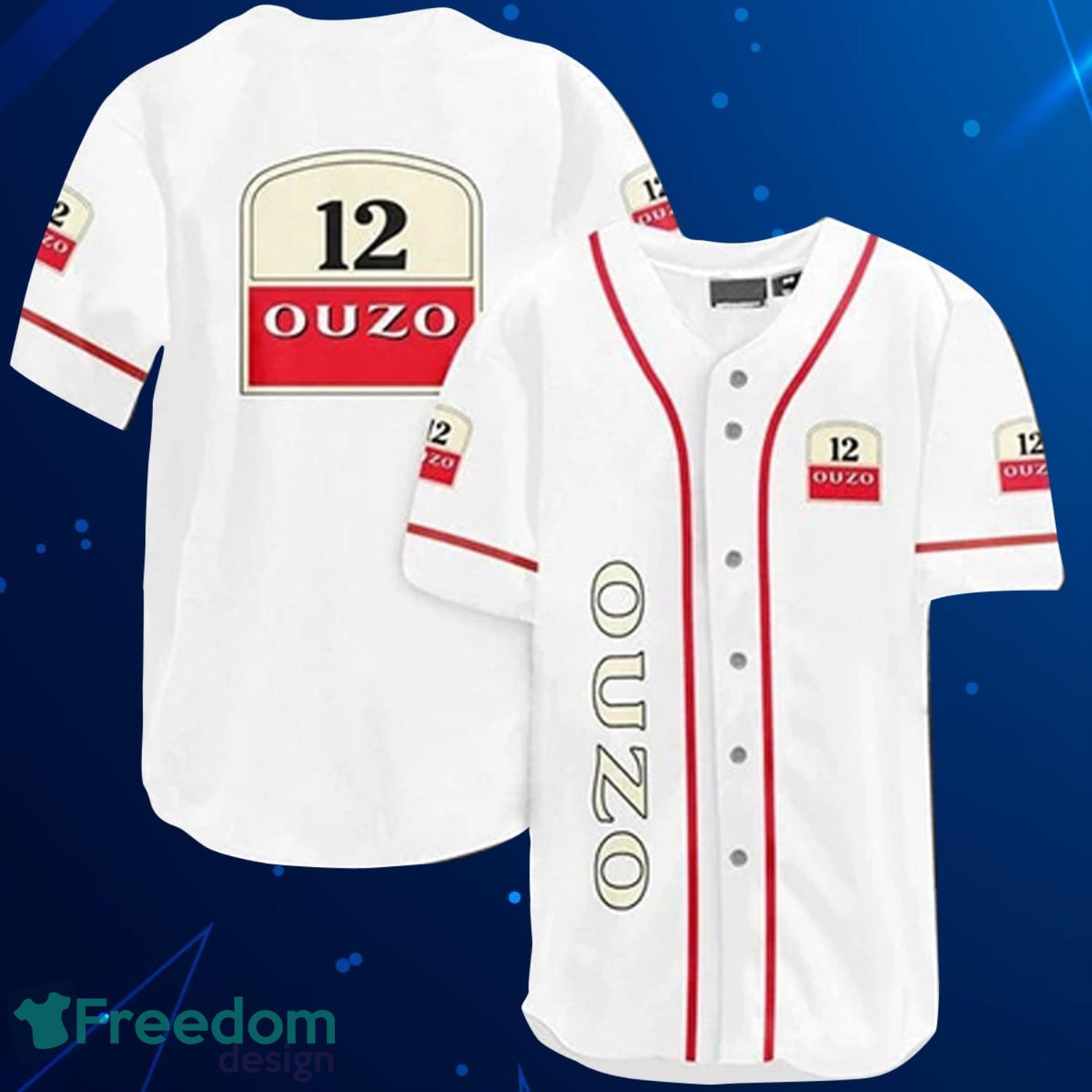 Vintage Ouzo 12 Baseball Jersey Shirt Product Photo 1