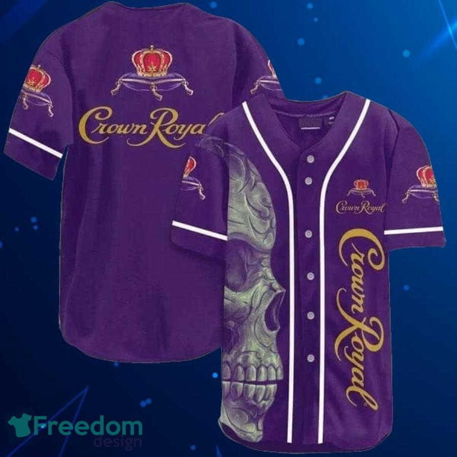 Vintage Purple Skull Crown Royal Baseball Jersey Shirt Product Photo 1