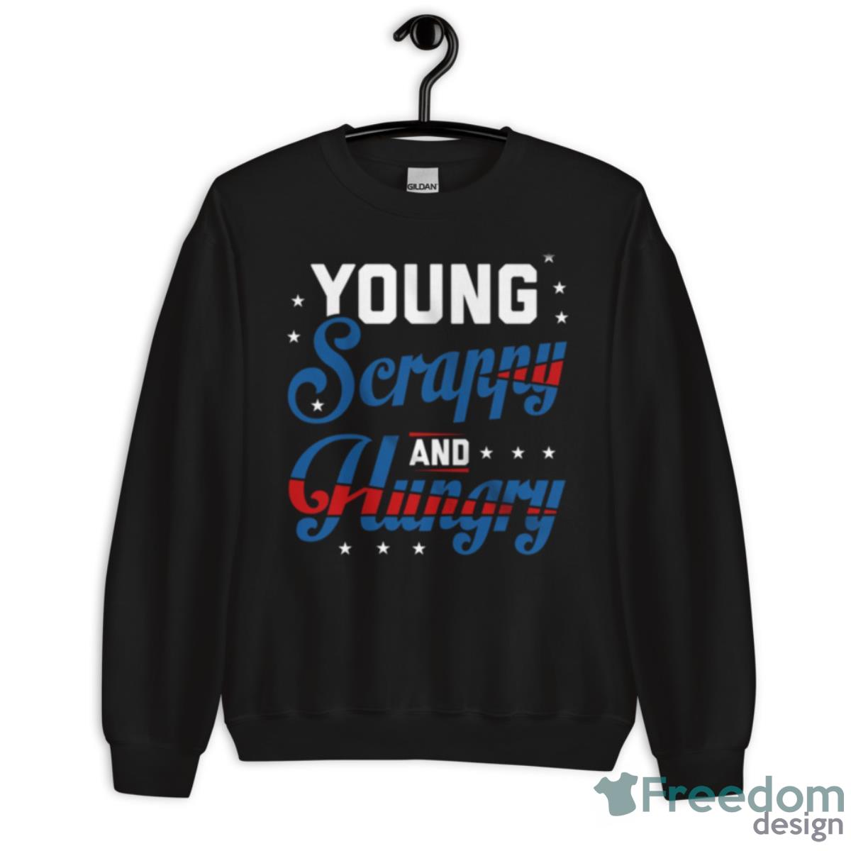 Vintage Retro Young Scrappy And Hungry Usa Holiday Shirt - Unisex Crewneck Sweatshirt