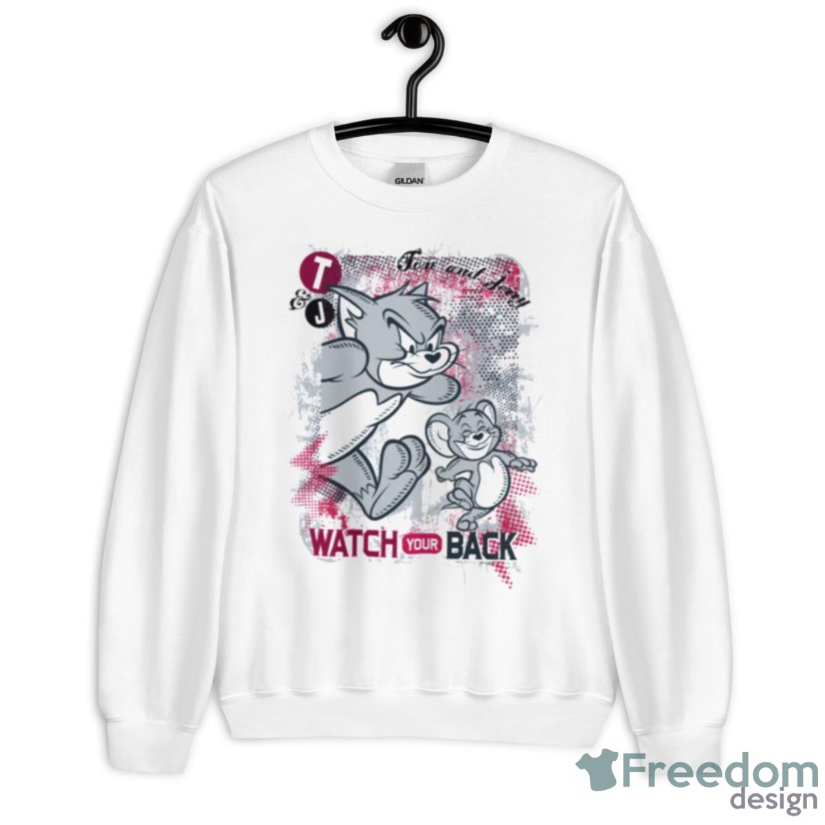 Watch Your Back Tom And Jerry Shirt - Unisex Heavy Blend Crewneck Sweatshirt