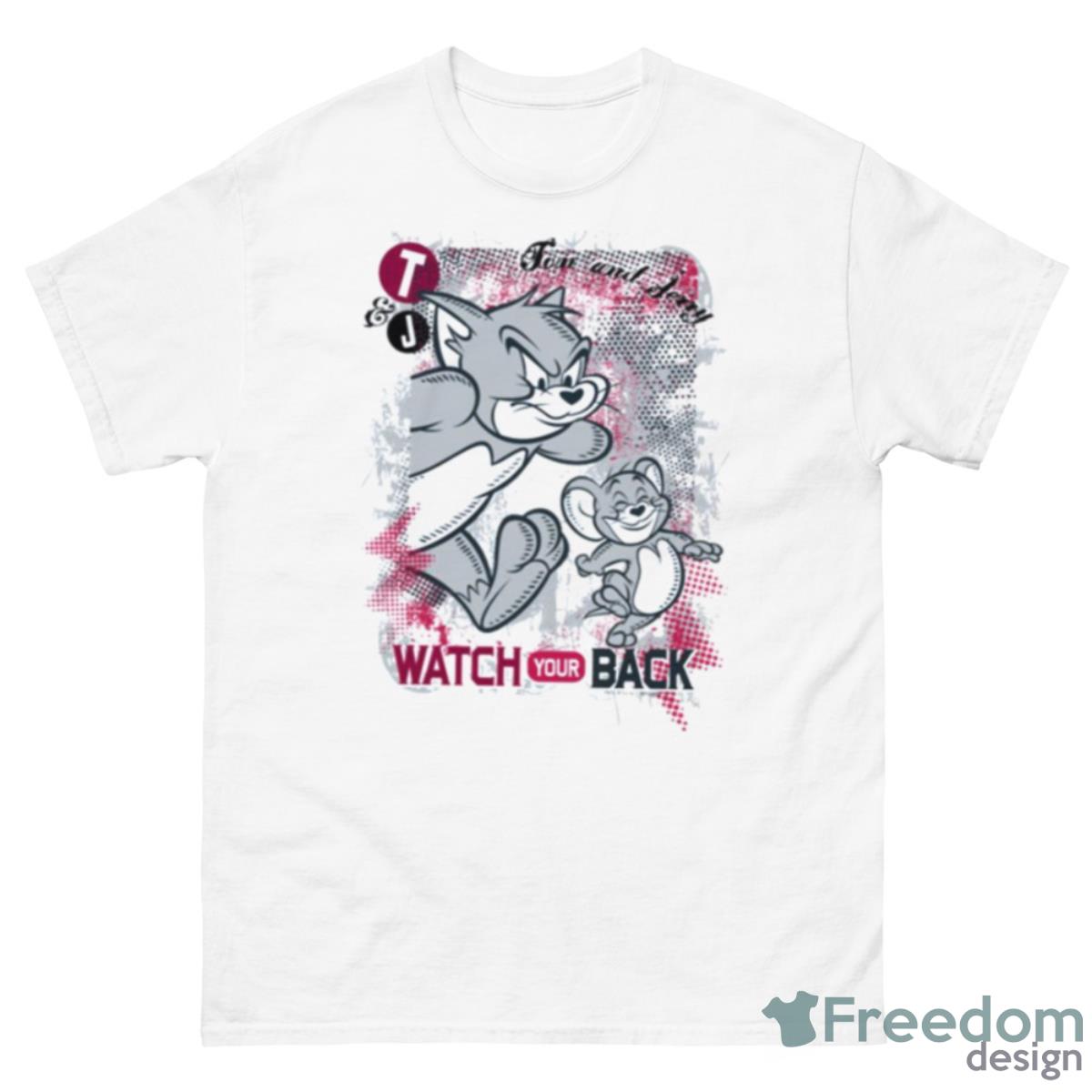 Watch Your Back Tom And Jerry Shirt - 500 Men’s Classic Tee Gildan