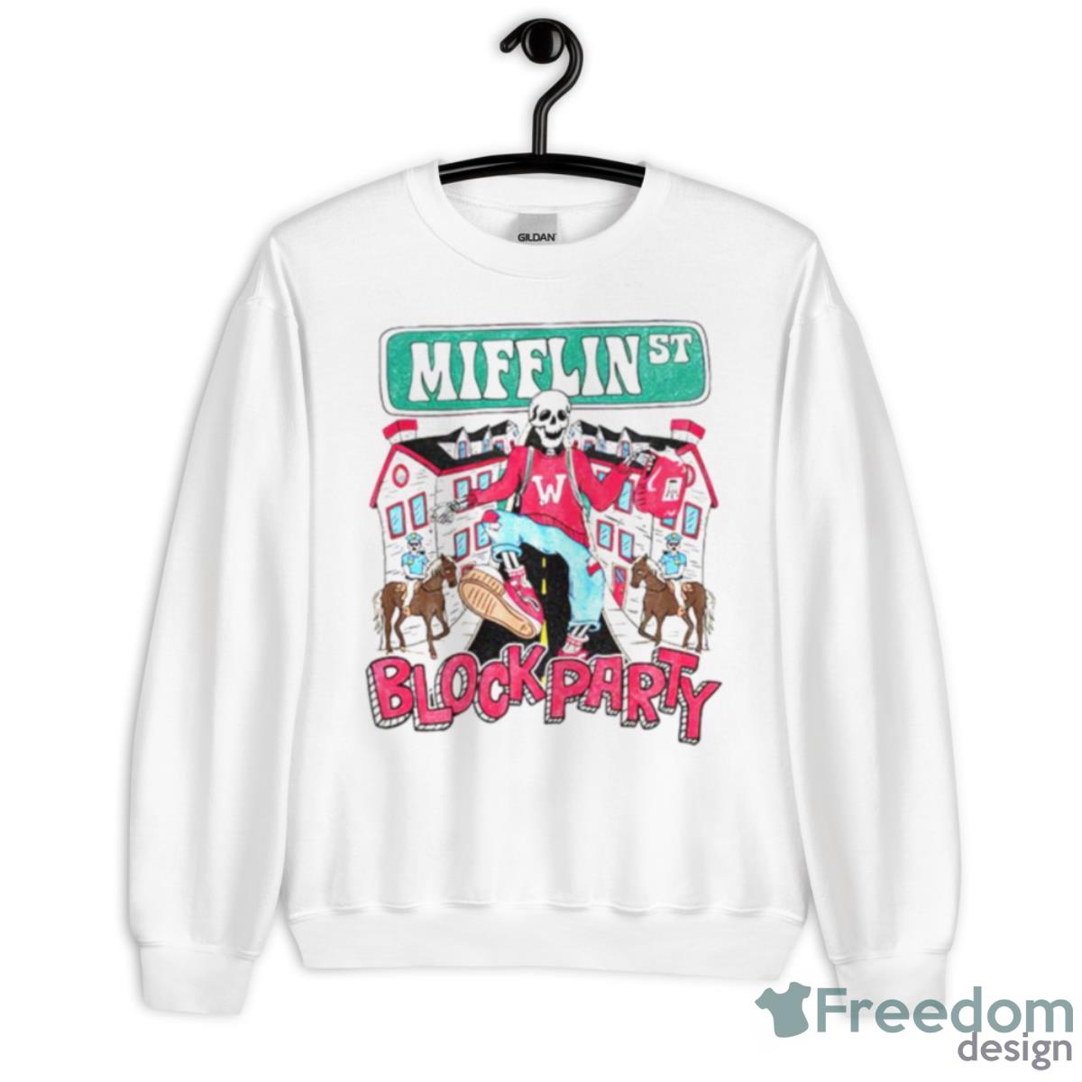 Wisconsin Badgers Mifflin Block Party Shirt - Unisex Heavy Blend Crewneck Sweatshirt