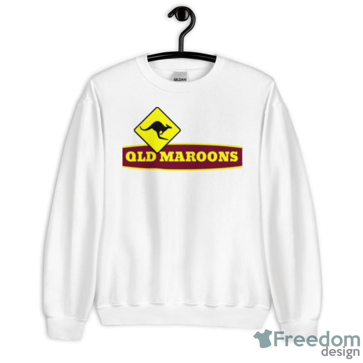 Yellow Logo Rugby Queensland Maroons Shirt - Unisex Heavy Blend Crewneck Sweatshirt