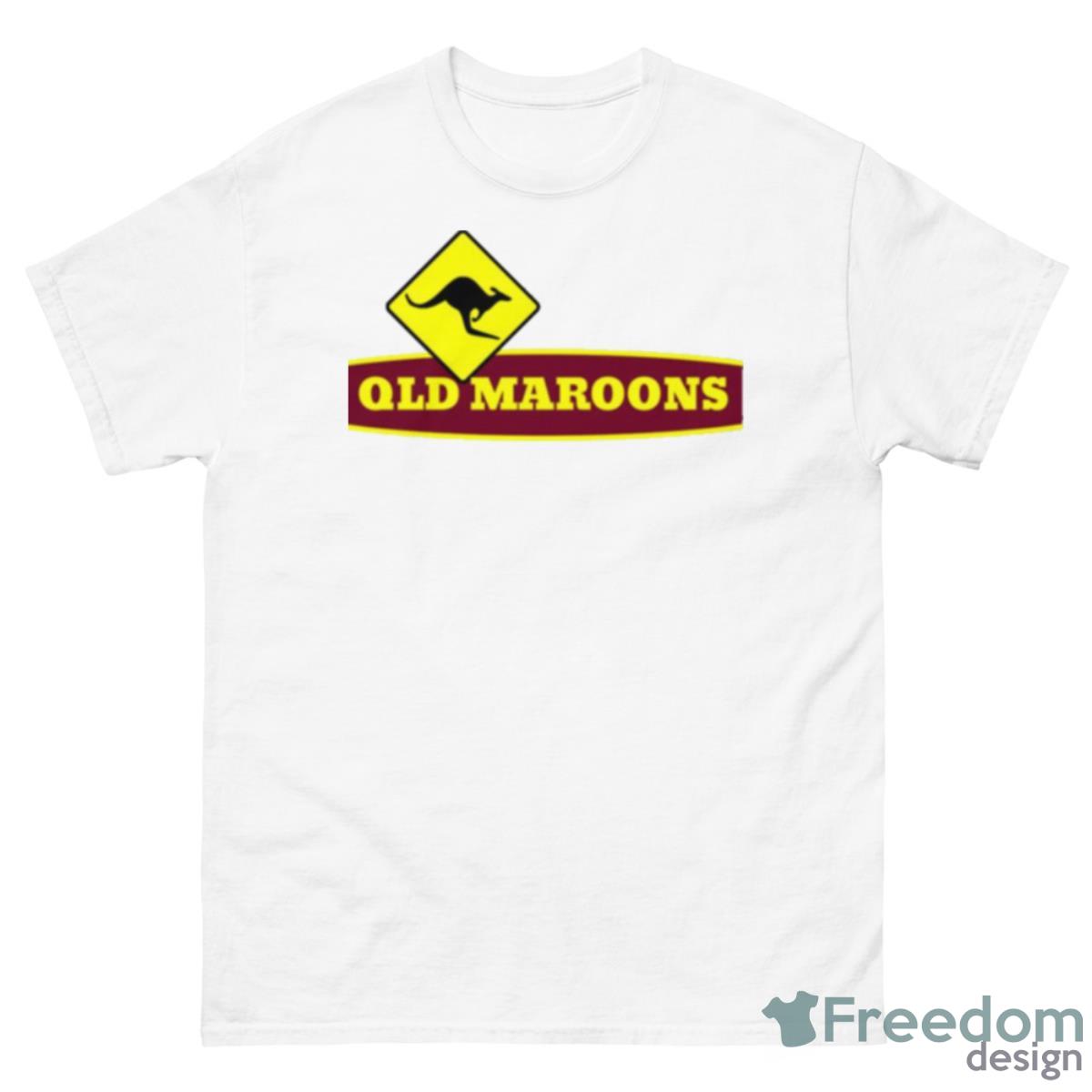 Yellow Logo Rugby Queensland Maroons Shirt - 500 Men’s Classic Tee Gildan