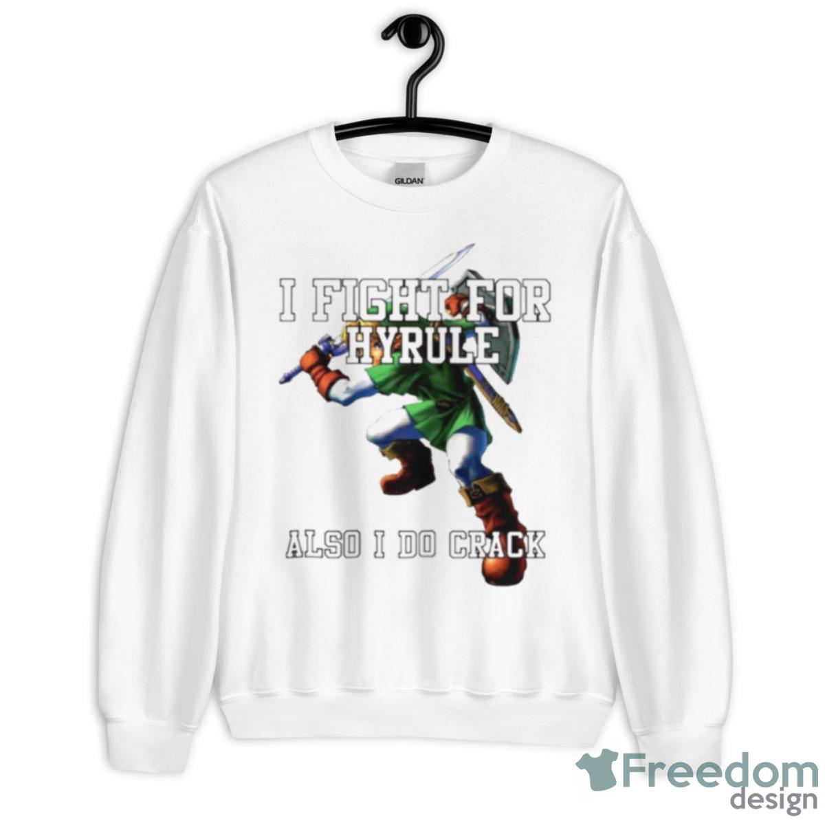 Zelda I Fight For Hyrule Also I Do Crack Shirt - Unisex Heavy Blend Crewneck Sweatshirt