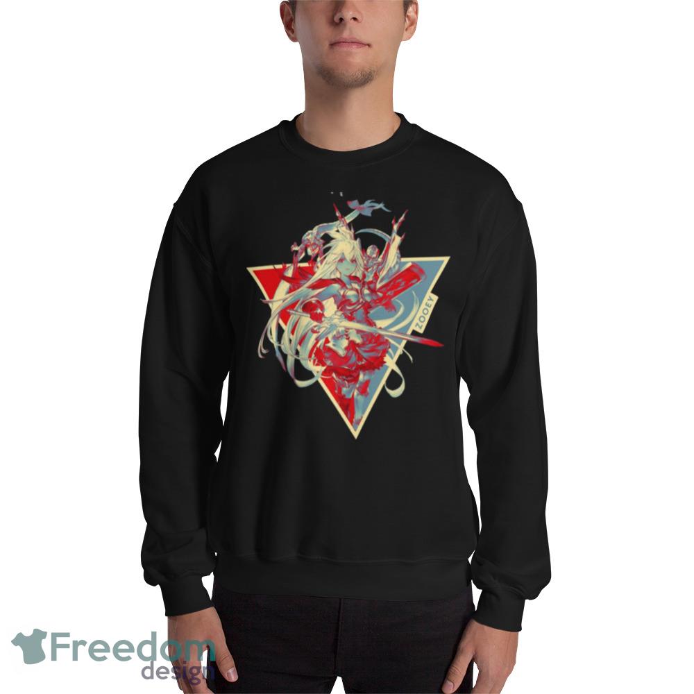 Zooey In Power Granblue Fantasy Black T Shirt - 18000 Unisex Heavy Blend Crewneck Sweatshirt