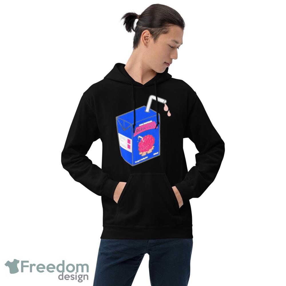 100 natural brain juice shirt - 18500 Unisex Heavy Blend Hooded Sweatshirt