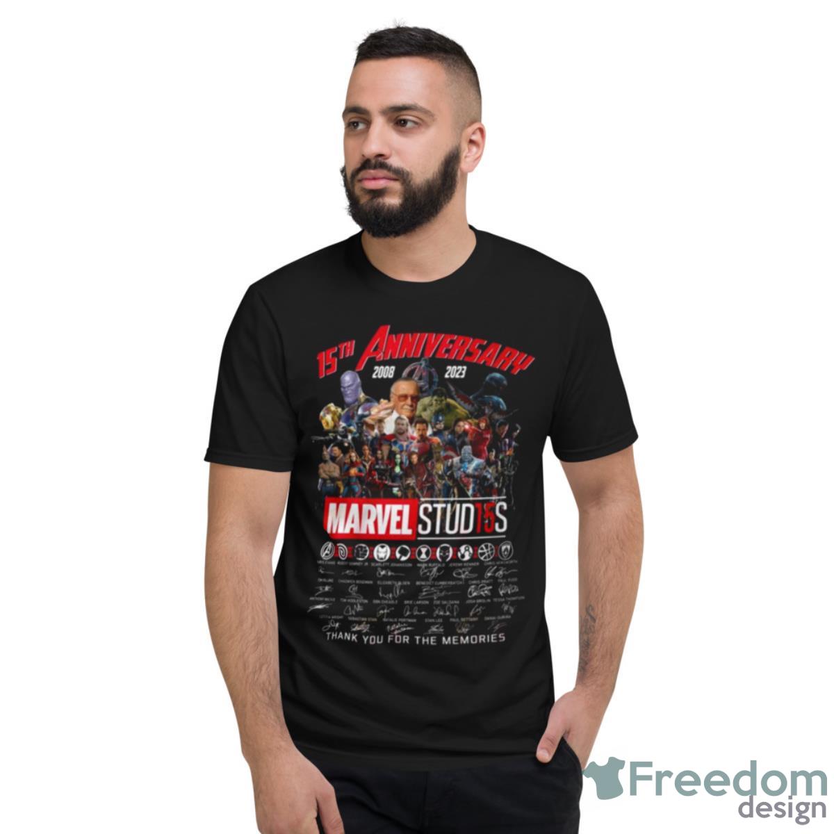 15th Anniversary 2008 – 2023 Marvel Stud15s Signature Thank You For The Memories T Shirt - Short Sleeve T-Shirt