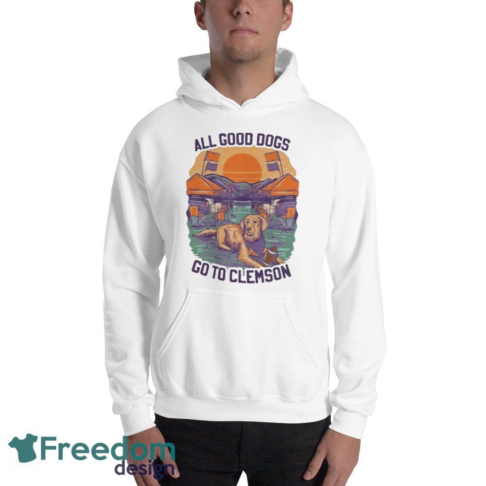 2023 All Good Dogs Go To Clemson White T Shirt - 18500 Unisex Heavy Blend Hooded Sweatshirt