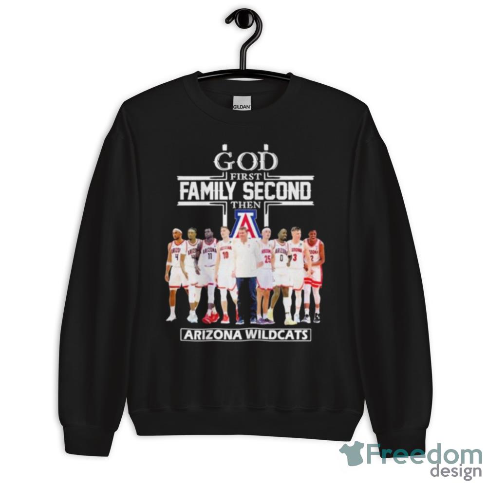 2023 God Family Second First Then Arizona Mens Basketball Team Shirt - 18000 Unisex Heavy Blend Crewneck Sweatshirt