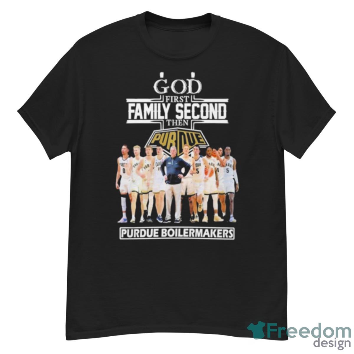 2023 God Family Second First Then Purdue Basketball Team Shirt - G500 Men’s Classic T-Shirt