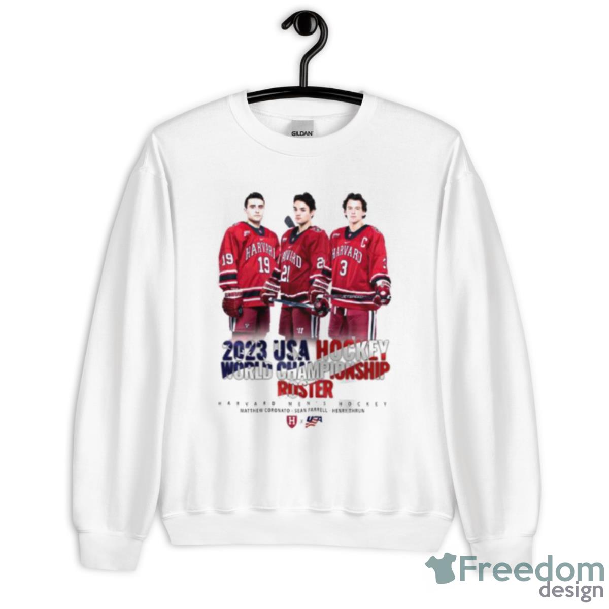 2023 USA Hockey World Championship Roster Harvard Hockey Shirt - Unisex Heavy Blend Crewneck Sweatshirt